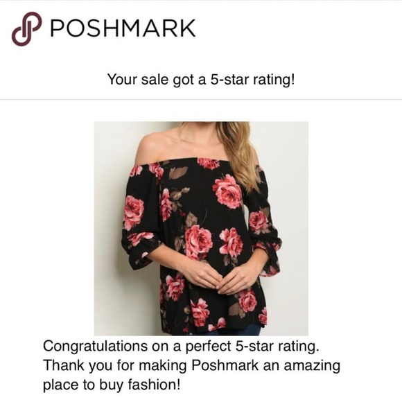 GIRLY & FLIRTY OFF SHOULDER ROSE FLORAL TOP - Picture 4 of 4